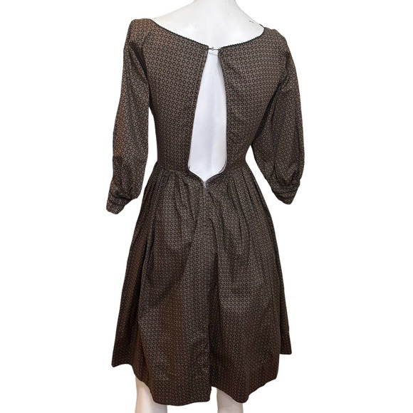 Candy Jones California 50's 60's Vintage Greyish Brown Day Dress sz XS/0 - Picture 3 of 15